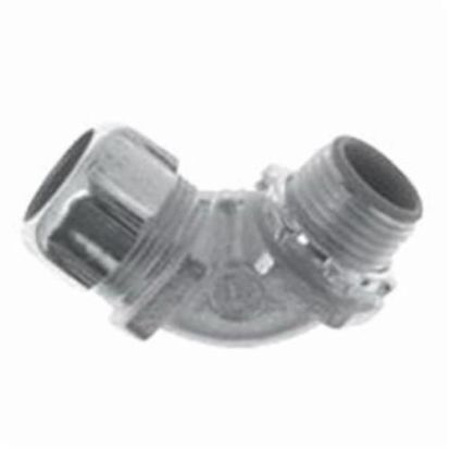 T&B® 5358 Insulated Liquidtight Conduit Connector, 2-1/2 in Trade, 90 deg, Malleable Iron, Electro-Plated Zinc/Chromate Coated