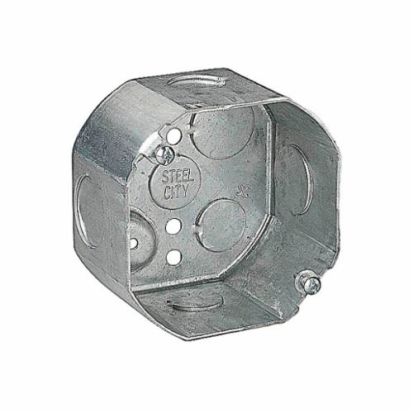 Thomas & Betts Steel City® 54171-1/2-3/4 Drawn Style Box, Steel, 22.5 cu-in Capacity, 1 Outlets, 2 Knockouts, 2-1/8 in D