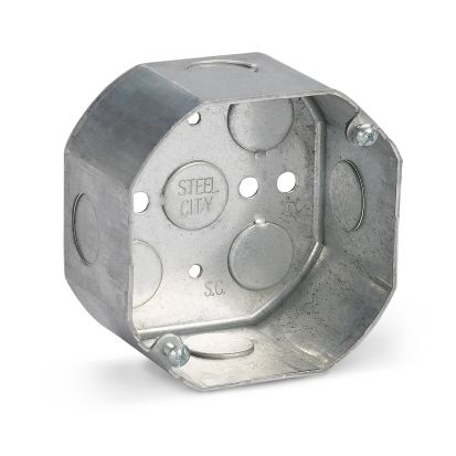 Thomas & Betts Steel City® 541711/2-25 Drawn Style Box, Steel, 22.5 cu-in Capacity, 1 Outlets, 2 Knockouts, 2-1/8 in D