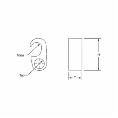 Thomas & Betts Blackburn® E-Z Ground® 54885 Compression Ground Tap Connector, 250 kcmil Min 500 kcmil Max Run/Tap, 5/8 to 3/4 in Rod, Figure 6, Copper