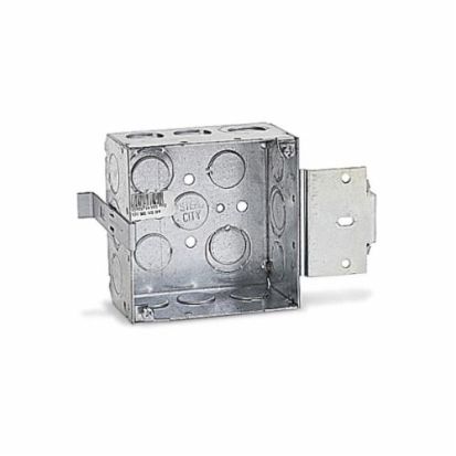 Thomas & Betts Steel City® 72171-1/2-3/4-E Outlet Box, Steel, 42 cu-in Capacity, 1 Outlets, 16 Knockouts, 4-11/16 in H x 4-11/16 in W x 2-1/8 in D