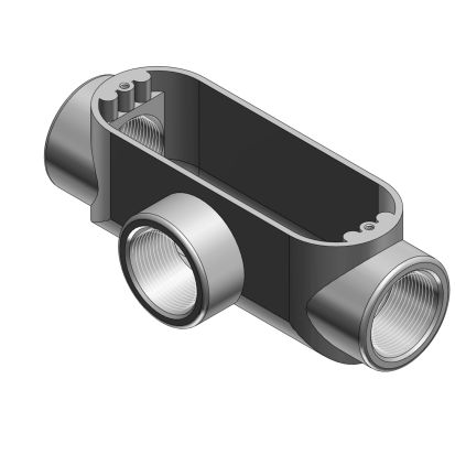 Thomas & Betts Red Dot® AT-3 A Series Type T Conduit Body, 1 in Hub, 11.8 cu-in Capacity, Die Cast Aluminum