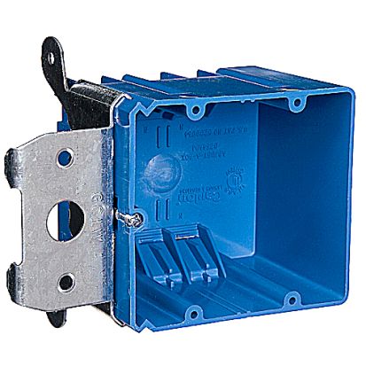 Thomas & Betts Carlon® B234ADJ New Work Outlet Box, PVC, 34 cu-in Capacity, 2 Gangs, 4 in L x 3-5/8 in W x 3 in D