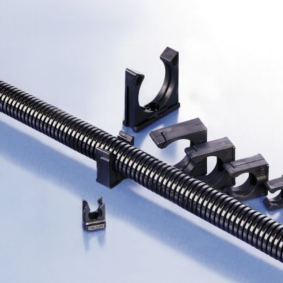 Thomas & Betts PMA BFH-29-0 1-Piece Flexible Conduit Support System, NW29/M32, Network Rail Mount, Polyamide 6