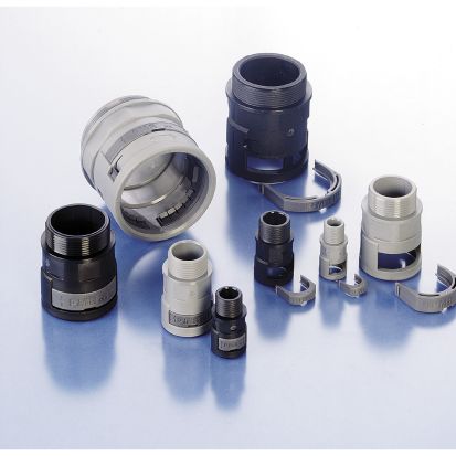 Thomas & Betts PMA PMAFIX BVNV-N027 Reinforced Straight Conduit Connector With Reinforced Gasket, NW17 Trade, 1/2 in NPT Cable Openings, For Use With PMAFLEX®, PMAFLEX® Pro, PMA Smart Line and Nylon Flexible Conduits, Polyamide 6