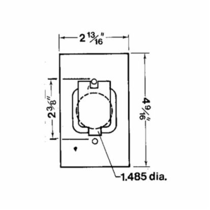 Thomas & Betts Red Dot® Dry-Tite® CCSV Weatherproof Receptacle Cover, 1.59 in Dia, 4-9/16 in L x 2-13/16 in W, Die Cast Aluminum