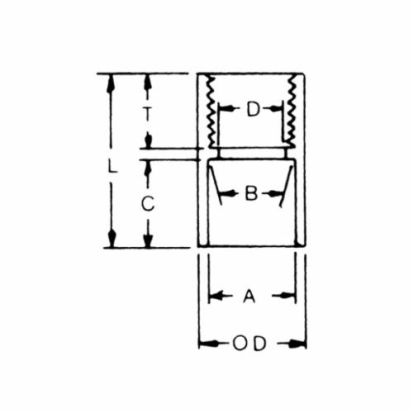 Thomas & Betts Carlon® E942K Non-Metallic Conduit Adapter, 2-1/2 in, Female x Socket Thread, PVC