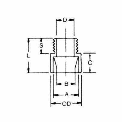 Thomas & Betts Carlon® E943L Non-Metallic Terminal Adapter, 3 in, Male x Socket Thread, PVC