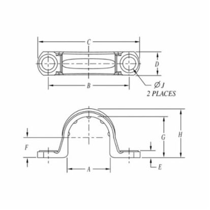 Thomas & Betts Carlon® E977FC 2-Hole Conduit Clamp, 1 in Conduit, PVC