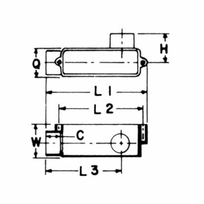 Thomas  Betts Carlon® E985E-CAR Type LR Conduit Body, 3/4 in Hub, 12 cu-in Capacity, PVC