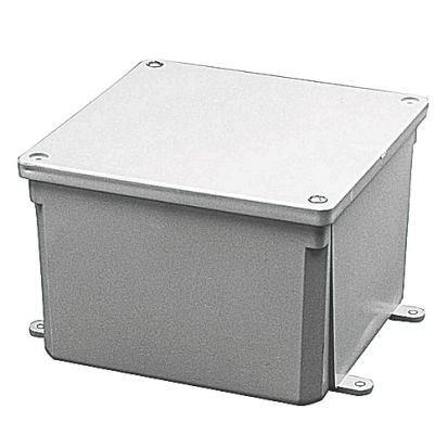 Thomas & Betts Carlon® E987N Non-Metallic Rigid Conduit Molded Junction Box, 4 in H x 4 in W x 4 in D, Screw Cover, NEMA 4/4X/6P NEMA Rating, PVC