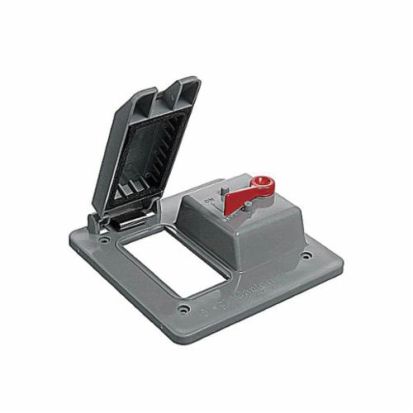 Thomas & Betts Carlon® E9G2GTN-CAR Non-Metallic Weatherproof Receptacle Box Cover, 4.82 in L x 4.82 in W x 1.82 in D