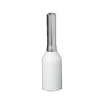 Thomas & Betts Sta-Kon® F4001 F Series Insulated Wire Ferrule, 18 AWG Stranded Copper Conductor, 0.571 in L, Copper, White