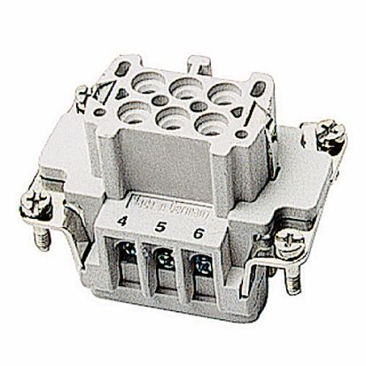 Thomas & Betts Pos-E-Kon® FS106B B Series Standard Terminal Insert, 6 Positions, 20 to 14 AWG Wire, Female Screw Connection, Glass Filled Thermoplastic
