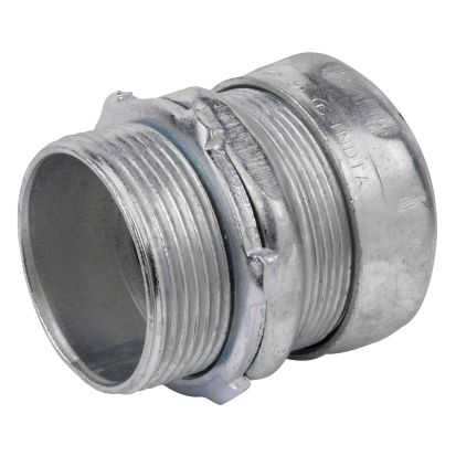 Thomas & Betts Steel City® TC115A Non-Insulated Compression Connector, 1-1/2 in Trade, For Use With EMT Conduit, Steel, Zinc Plated