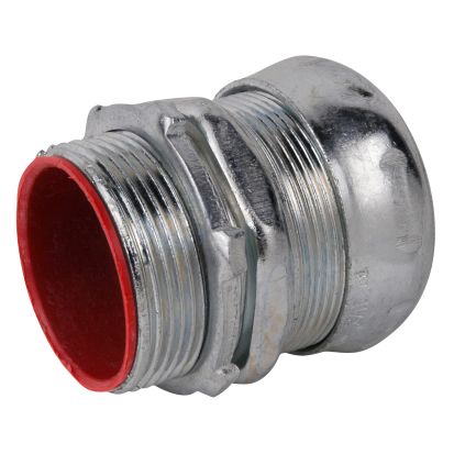 Thomas & Betts Steel City® TC715A Insulated Compression Connector, 1-1/2 in Trade, For Use With EMT Conduit, Steel, Zinc Plated