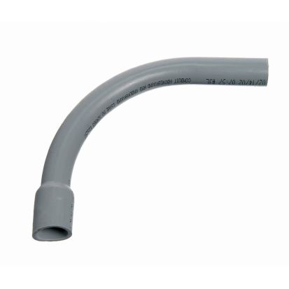 Thomas & Betts Carlon® UA9ANB SCH 40 Bell End Standard Radius Conduit ELBow, 4 In Trade, 90 Deg, PVC