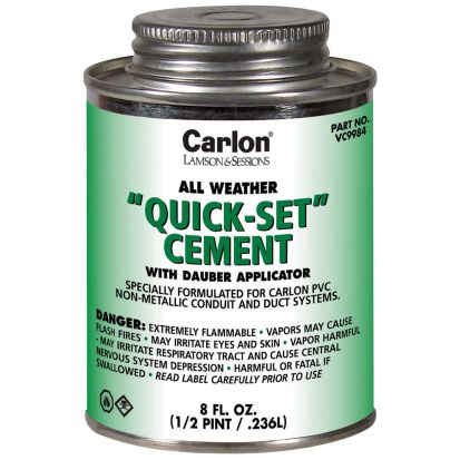 Thomas & Betts Carlon® VC9982 All Weather Quick Set Conduit Cement With Dauber Applicator, 32 Oz Can, Liquid Form, Clear, 0.94