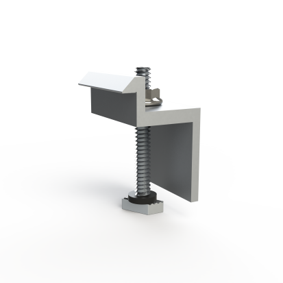 Unirac 302021C Pre-Assembled Top Mounting End Clamp, For Use With SOLARMOUNT Rail Based Mounting System, 2 in L Bolt, Aluminum