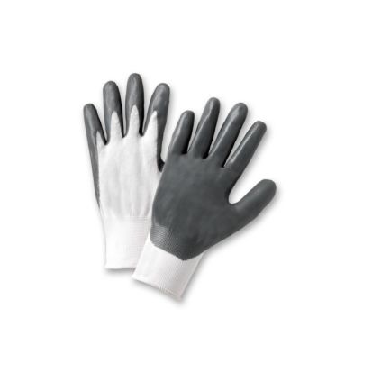 West Chester PosiGrip™ 713SNC/7 Standard Work Gloves, SZ 7, Nitrile Palm, Gray/White, Seamless, Nylon Knit Shell
