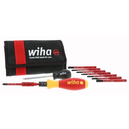 Wiha Tools 28789 11 Piece Insulated TorqueVario-S and SlimLine Blade Set