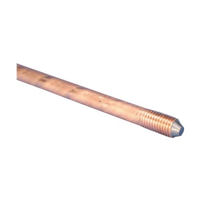 nVent ERICO 635800 Sectional Threaded Ground Rod, 5/8 in Nominal, 10 ft OAL, Copper Bonded Steel, 10 mil THK Coating