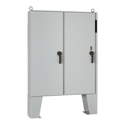 nVent HOFFMAN A60X6112LPFTC A21 2-Door Disconnect Enclosure With Floor Stand, 60.12 in L x 61-3/4 in W x 12.12 in D, NEMA 12/IP55 NEMA Rating, Steel