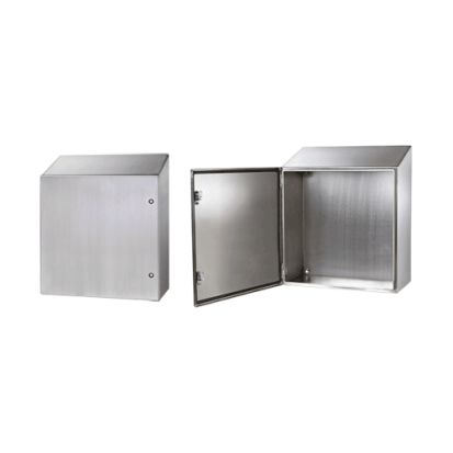 nVent HOFFMAN CONCEPT™ CSD16168SSST CWS2 1-Door Sloped Top Enclosure, 16 in L x 16 in W x 8 in D, NEMA 4X NEMA Rating, 304 Stainless Steel