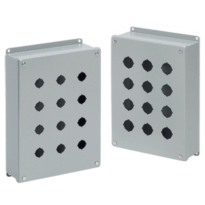 nVent HOFFMAN E2PB PB1 Pushbutton Enclosure, 5-3/4 In L X 3-1/4 In W X 2-3/4 In D, Steel, NEMA 12/IP65
