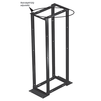 nVent HOFFMAN E4DR19FM45U 4-Post 45-Rack Unit Open Frame Rack, 83.88 in H x 19 in W x 20-1/4 in D, 2500 lb Load