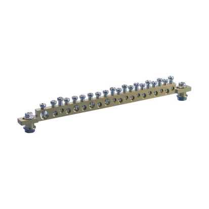 nVent ERIFLEX EB20 568662 Earthing  Neutral Busbar, Brass, 20 Connections