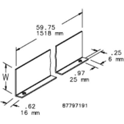 nVent HOFFMAN F66BK60 F20 Bolt-On Barrier Kit, For Use With 6 x 6 in NEMA 12 Lay-In/Feed-Through Wireway, Steel, Gray