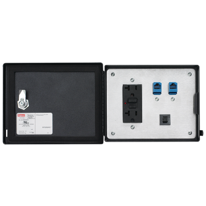 nVent HOFFMAN INTERSAFE™ HDP5ETHETH A70E Data Interface Port, Ethernet Protocol Outlet, 120 VAC/RJ45/5 A Circuit Breaker Configuration