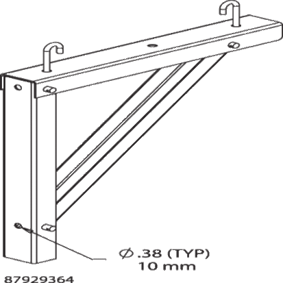 nVent HOFFMAN LMTSB18B DCR Modular Triangle Support Bracket Kit, 18 in L, For Use With 12 and 18 in Cable Runway, Steel