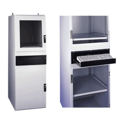 nVent HOFFMAN ProLine™ PGLD1466CWS Gold/P10 Computer Workstation Enclosure, 1400 mm L x 600 mm W x 600 mm D, NEMA 12/IP55 NEMA Rating, Steel