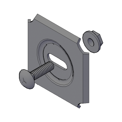 nVent WBT WASHER SUPT PLUS 2" SQUARE WASHER PLUS 1/4" NUT AND BOLT GALVANIZES FINISH 50PC/BOX