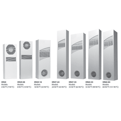 nVent HOFFMAN ClimaGuard™ XR608416012 ProAir XR Series Compact Medium Enclosure Heat Exchanger, 115 VAC, 6.6 A, 84 W Power Rating, NEMA 12/3R Enclosure, 497/552 cfm Air Flow