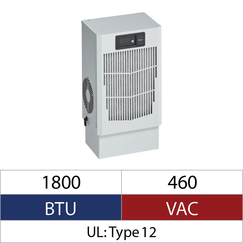 nVent HOFFMAN N170246G010 Indoor Model Enclosure Air Conditioner, 460 VAC, 2/2 A, 50/60 Hz, NEMA 12 Enclosure