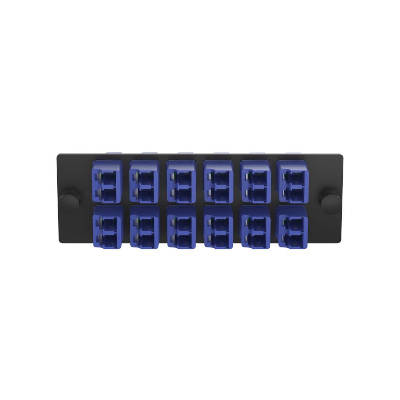 Panduit FAP12WAQDLCZ 12-Port LC Fiber Adapter Panel - Aqua, Zirconia Ceramic Sleeves For OM3/OM4