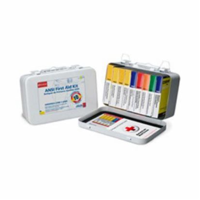Acme United First Aid Only® 240-AN Portable Unitized First Aid Kit With Gasket, Wall Mount, 64 Components, Metal Case, 4-1/2 in H x 7-1/2 in W x 2-3/8 in D
