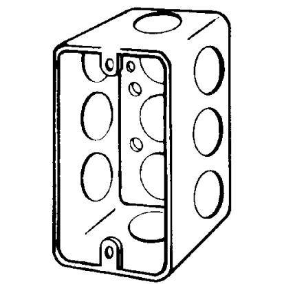 Emerson Electric Appozgcomm® 4CS-1/2 Handy Box With Knockouts, Steel, 13 cu-in, 1 Gang , 10 Outlets, 10 Knockouts