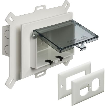 Arlington InBox™ DBHS1C DB Series 1-Piece Low Profile Electrical Box, Plastic, 22 cu-in Capacity, 1 Gangs, 1 Outlets, 7.012 in L x 9.058 in W x 5.16 in H