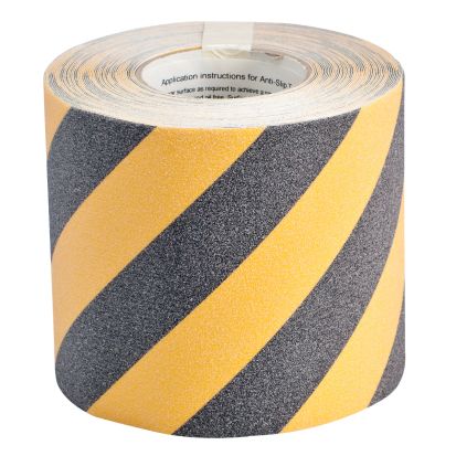 Brady® 78150 Blank Laminated Non-Reflective Anti-Skid Tape, 60 ft L x 6 in W x 0.026 in THK, B-916 Polyester, Stripes Surface Pattern, Gritted Surface