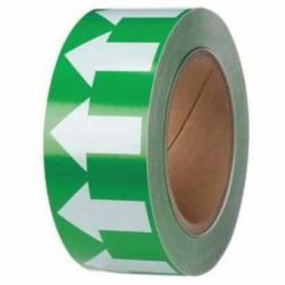 Brady® 91421 Directional Flow Arrow Pipe Marking Tape, White on Green, 30 yd L x 2 in W x 0.004 in THK, B-946 Vinyl