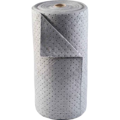 Brady SPC® BASIC® BRU150 Dimpled Heavyweight Perforated Absorbent Roll, 150 ft L x 30 in W x 1 ply THK, 38 gal Absorption, Polypropylene