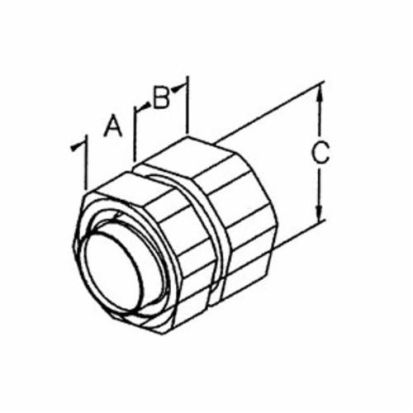 Bridgeport® Mighty-Merge® 4371-LT Raintight Concretetight Transition Conduit Combination Coupling With Steel Ferrule, 3/4 in, For Use With GRC/IMC/Rigid/LFMC Conduit, Malleable Iron, Electro-Zinc Plated