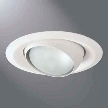 Cooper Lighting HALO 6130WH Adjustable Eyeball Trim With White Self-Flange Ring, 6 in ID x 7-3/4 in OD