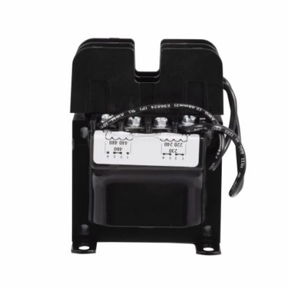 Eaton C0075E5EFBQ Industrial Control Transformer, MTE, PV: 200/220/440V, 208/230/460V, 240/480V, Taps: None, SV: 23/110V, 24/115V, 25/120V, 55°C, 75 VA , Cu magnet wire