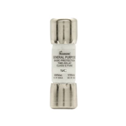 Eaton Bussmann Series SC-15 SC Series Current Limiting Time Delay Fuse, 15 A, 600 VAC/170 VDC, 100/10 kA Interrupt, Class: G, Cylindrical Body