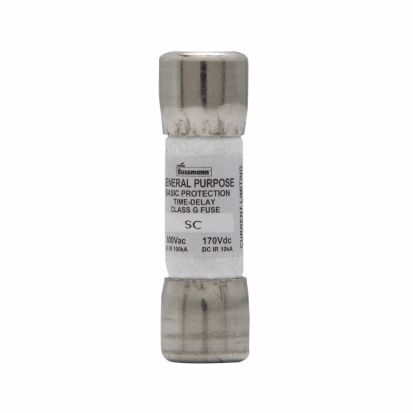 Eaton Bussmann Series SC-20 SC Series Current Limiting Time Delay Fuse, 20 A, 600 VAC/170 VDC, 100/10 kA Interrupt, Class: G, Cylindrical Body